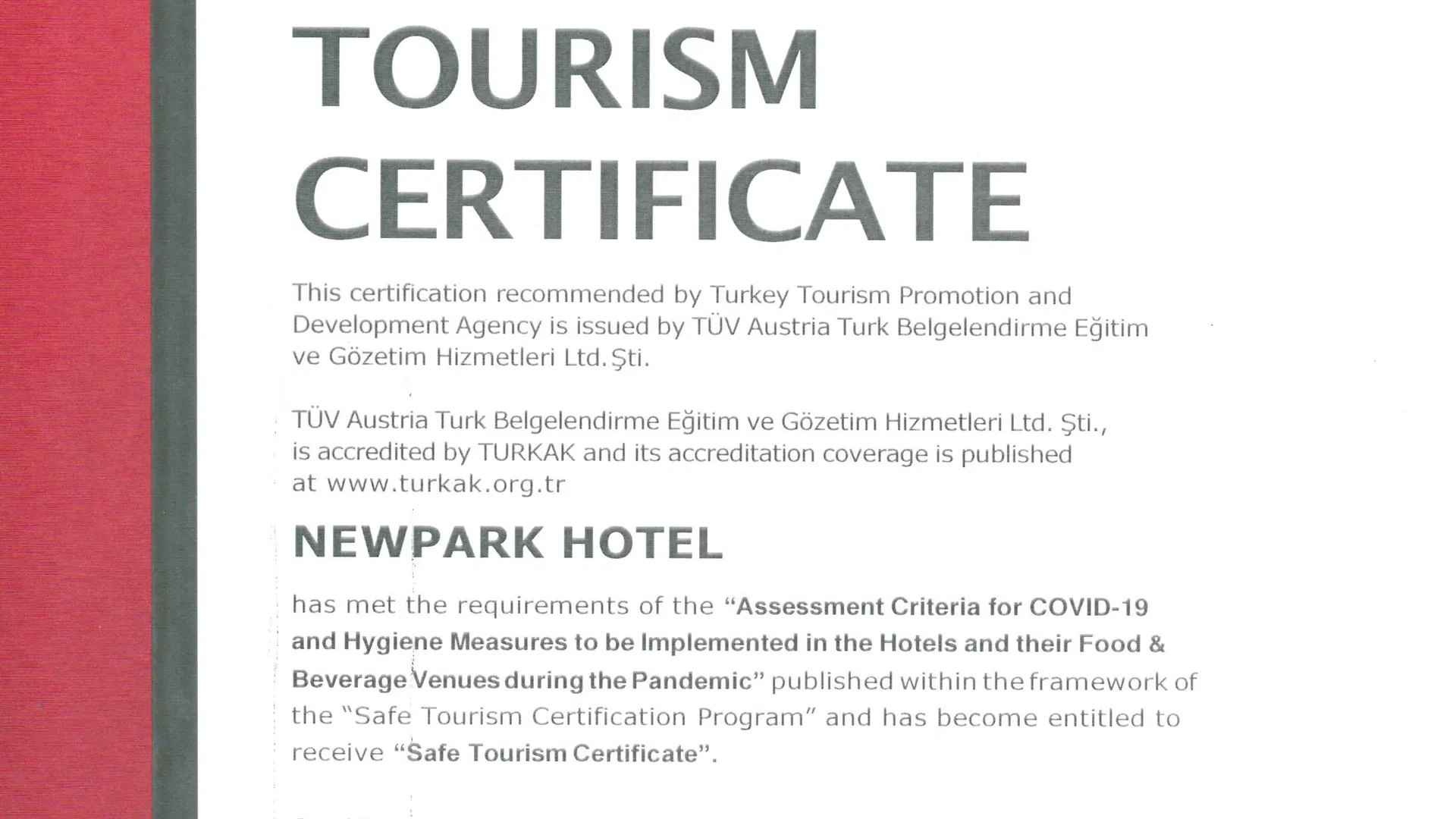 *****  New Park Hotel Ankara Turkey